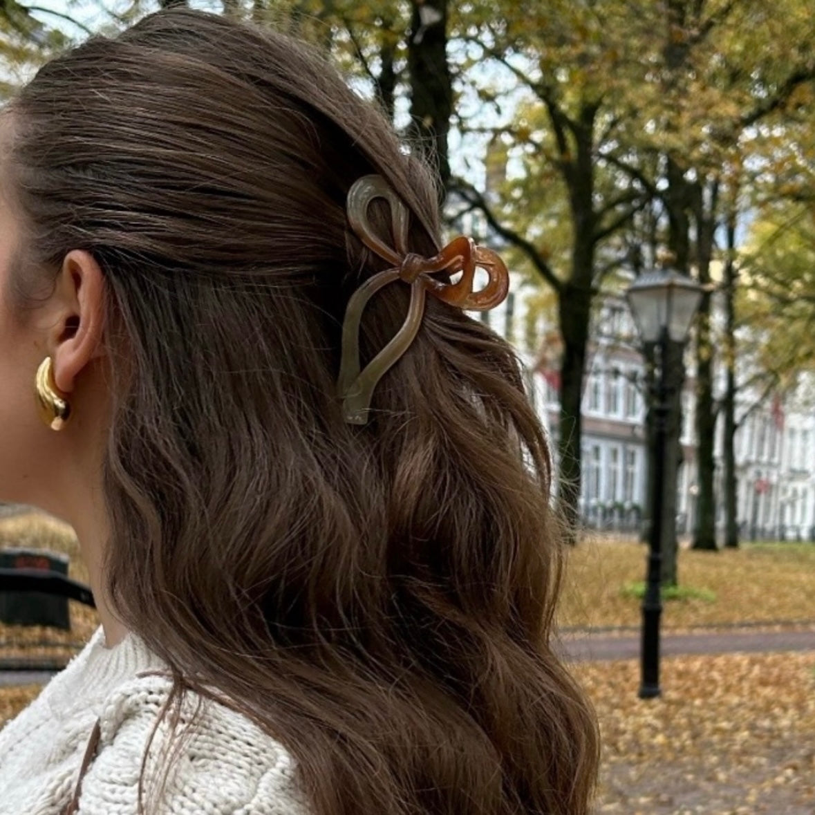 Bow haarclip - Bruin
