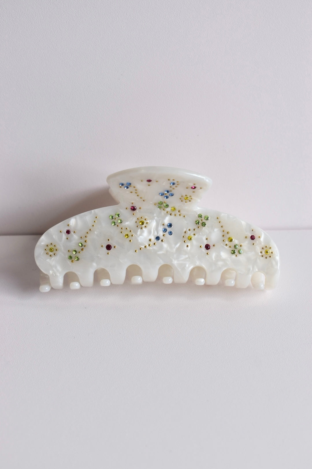 Rhinestone haarclip - Wit