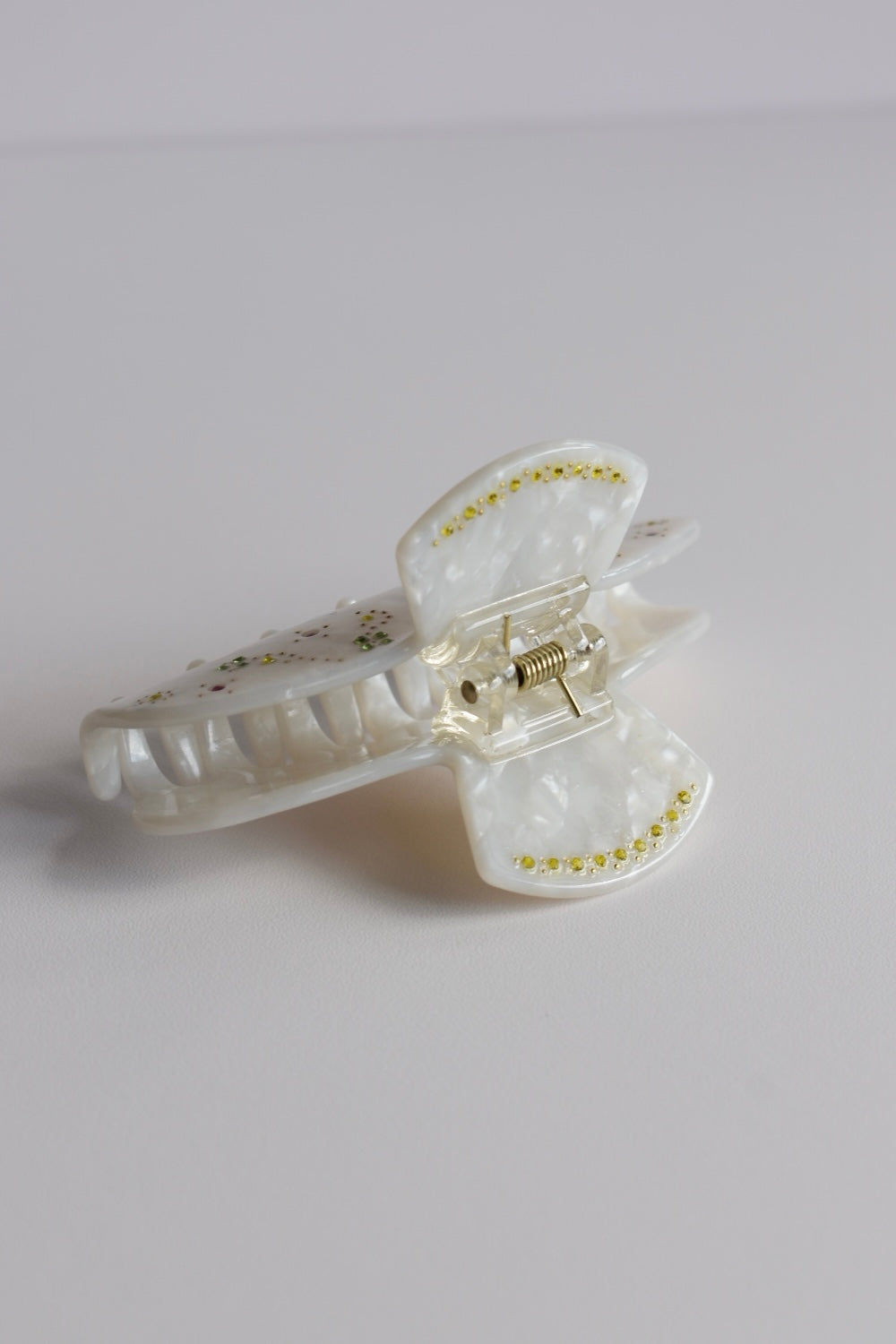 Rhinestone haarclip - Wit