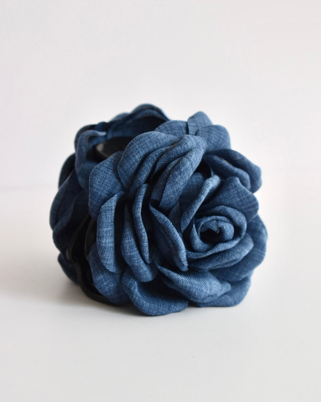 Big Rose haarclip - denim