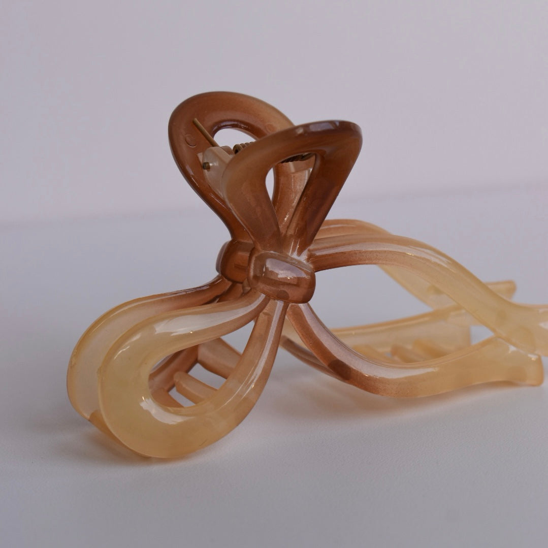 Bow haarclip - Bruin