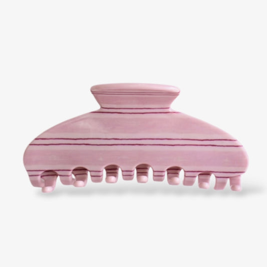 Roze gestreepte unieke haarclip voor ieder haartype, perfect als eyecatcher bij iedere outfit.