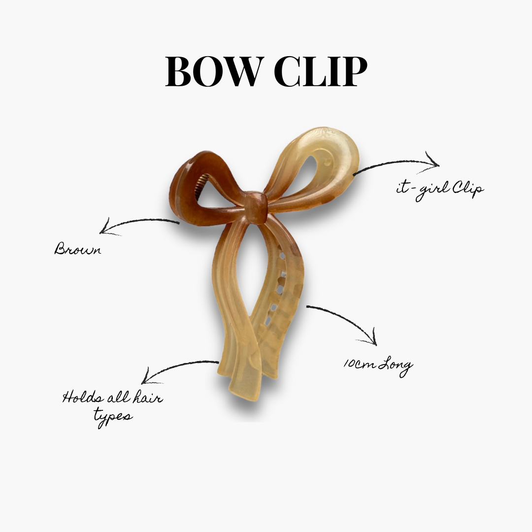 Bow haarclip - Bruin