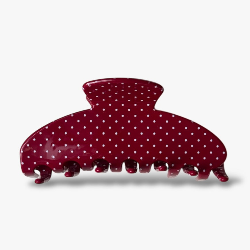 Daily Haarclip  - Polka dot burgandy