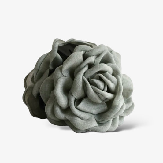 Big Rose hair clip - sage green