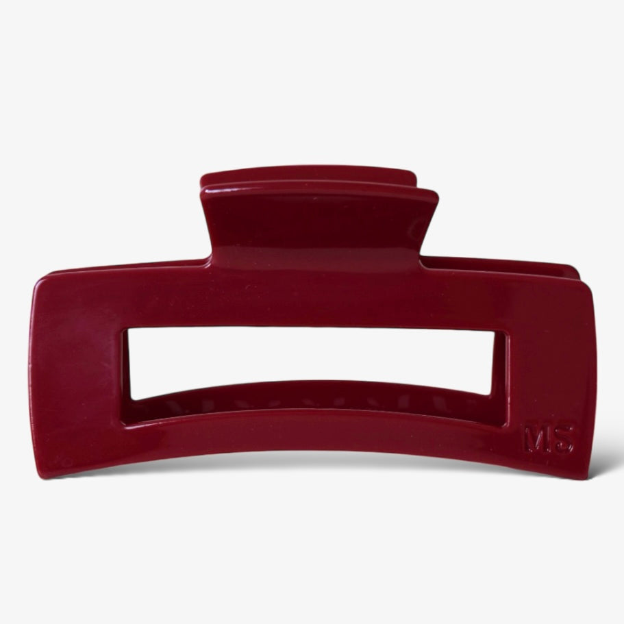 XXL haarklem in bordeauxrood acetaat – groot formaat clip voor dik en lang haar