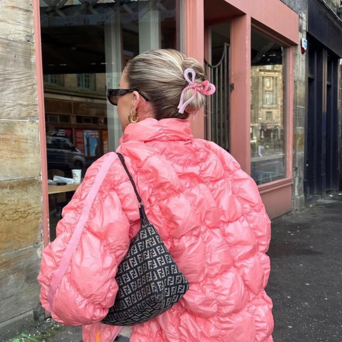 roze haarklem met strik