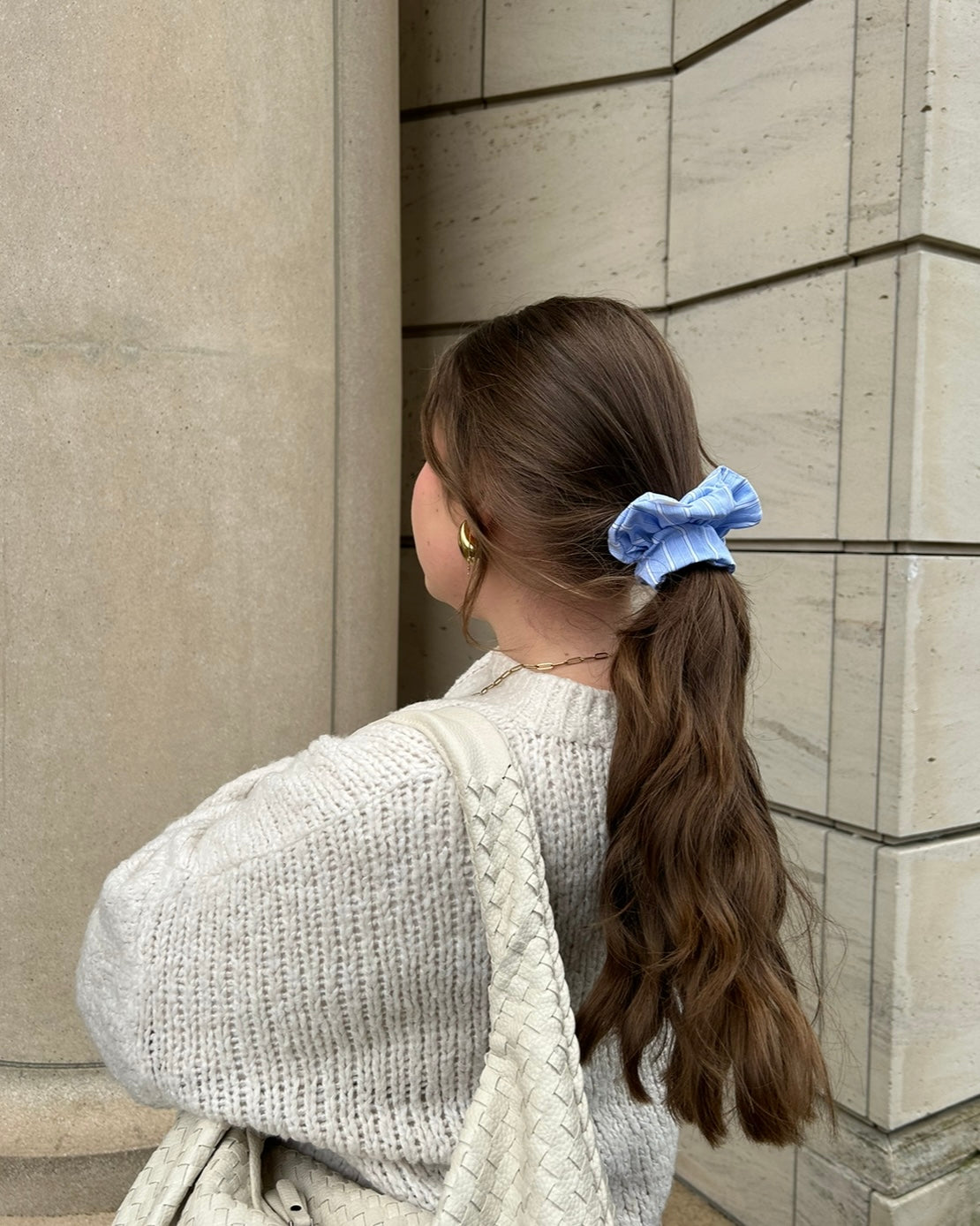 Gestreepte scrunchie