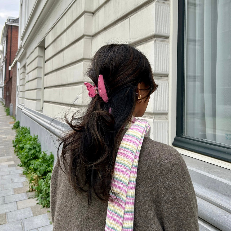 Social Butterfly haarclip - Roze