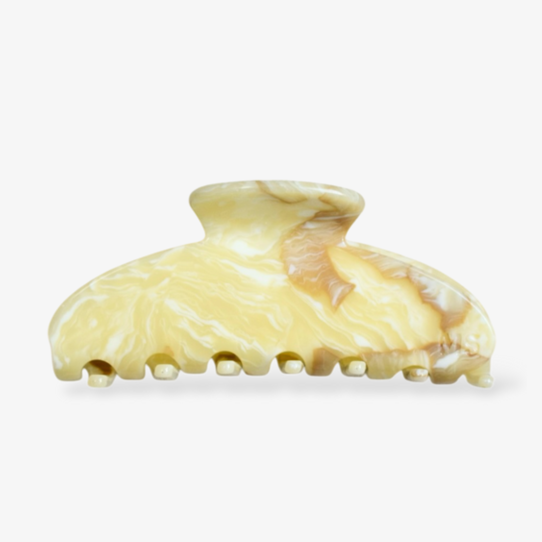 Botergele haarklem van acetaat met tijdloos design, perfect voor dagelijks gebruik bij ieder haartype