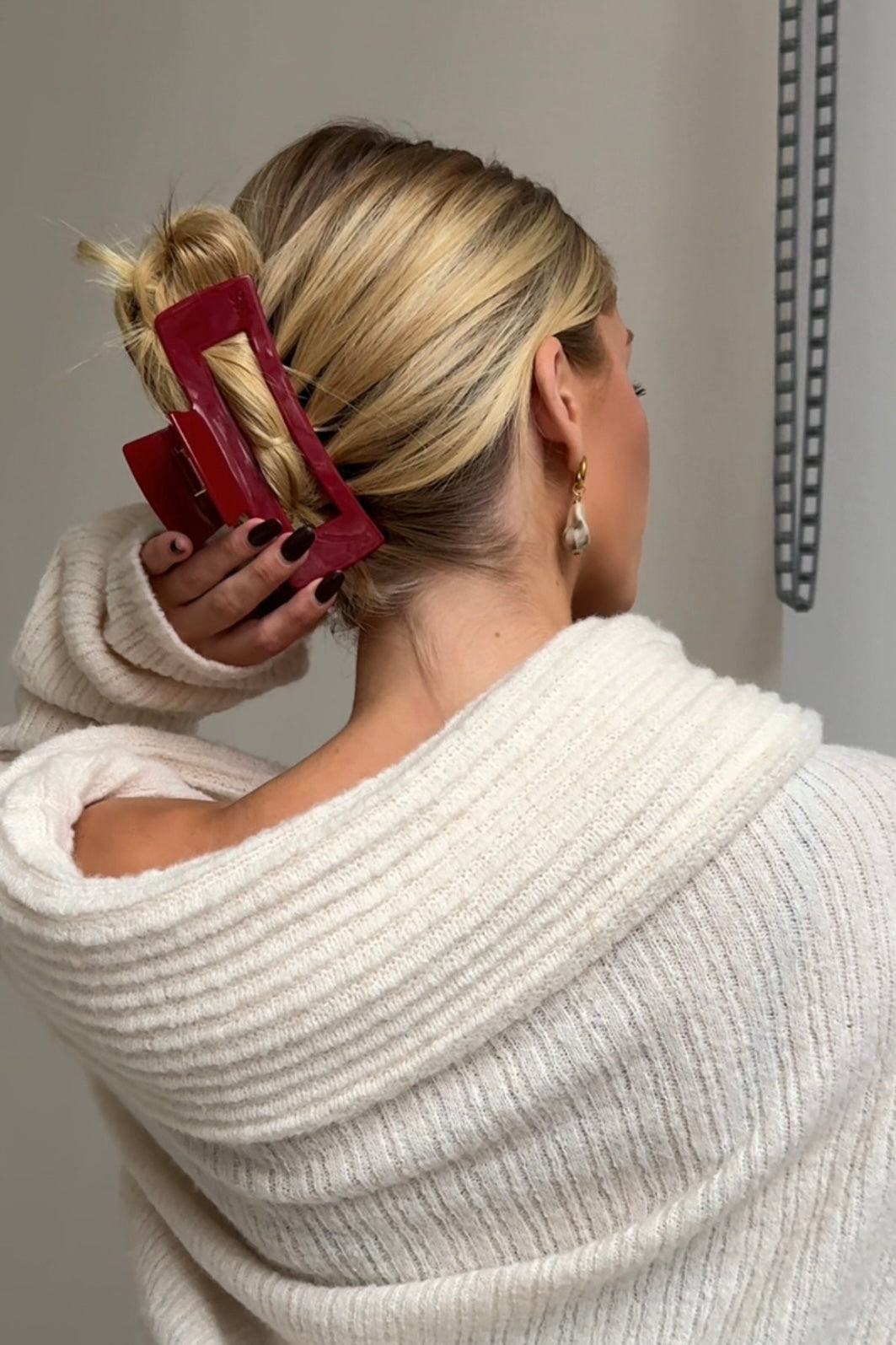 Burgandy rode XXL haarclip geschikt voor lang en dik haar