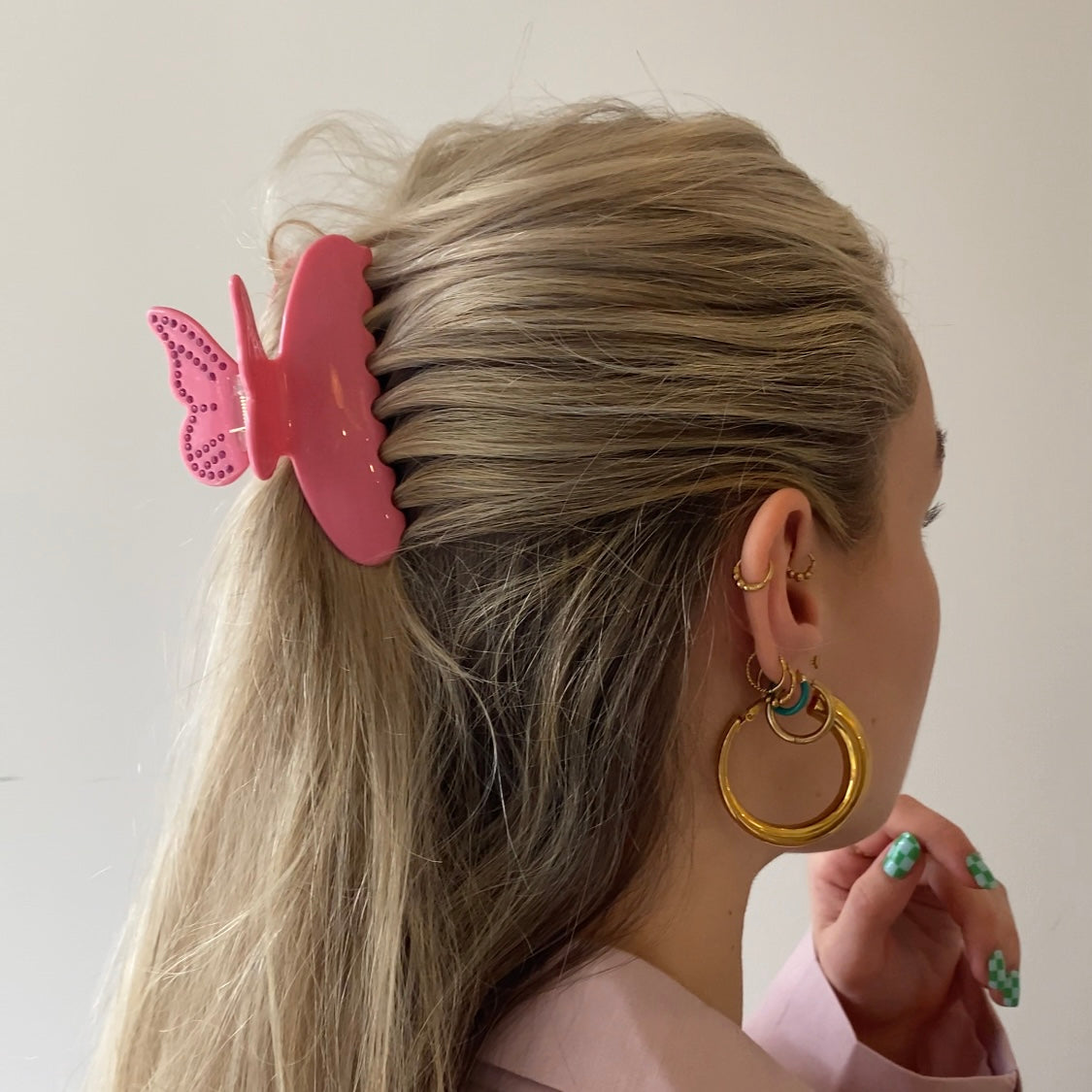 Social Butterfly haarclip - Roze