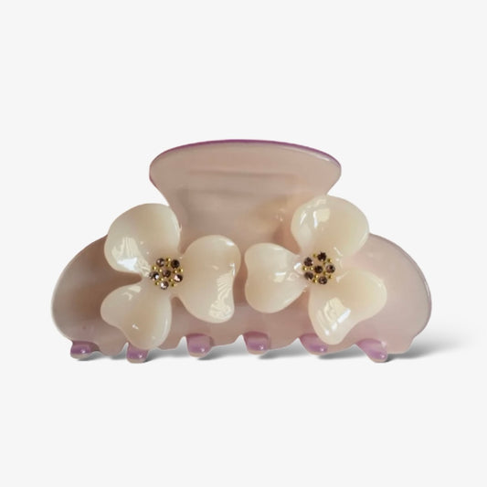 Poppy Clip (M) - Beige/purple