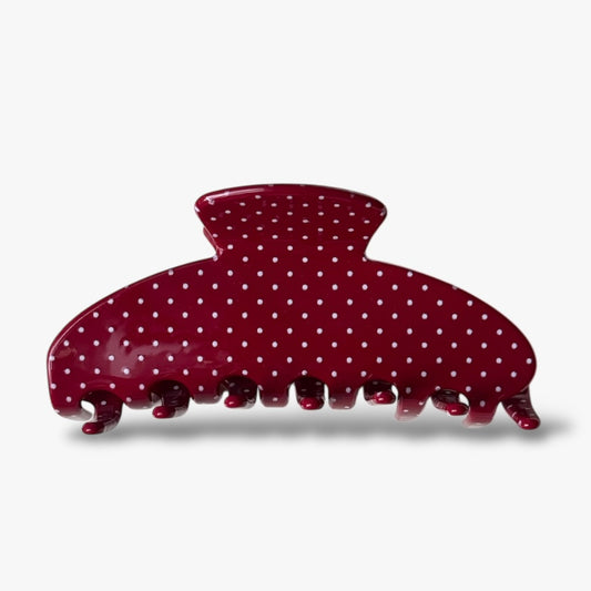 Daily Haarclip  - Polka dot burgandy