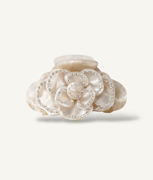 Rose haarclip - Creme