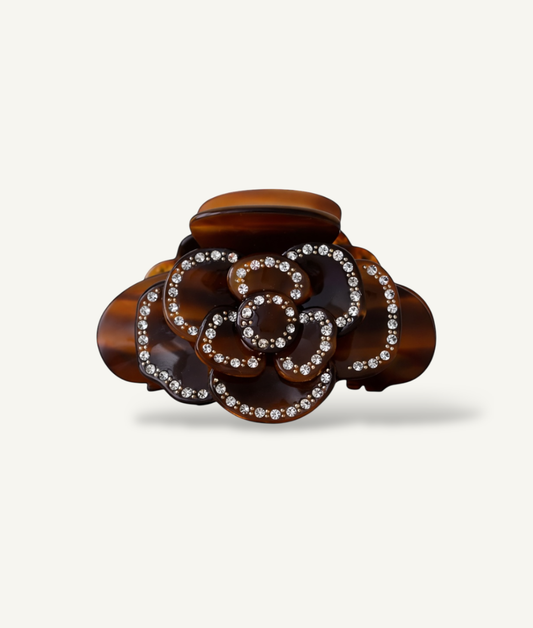 Rose haarclip - Bruin