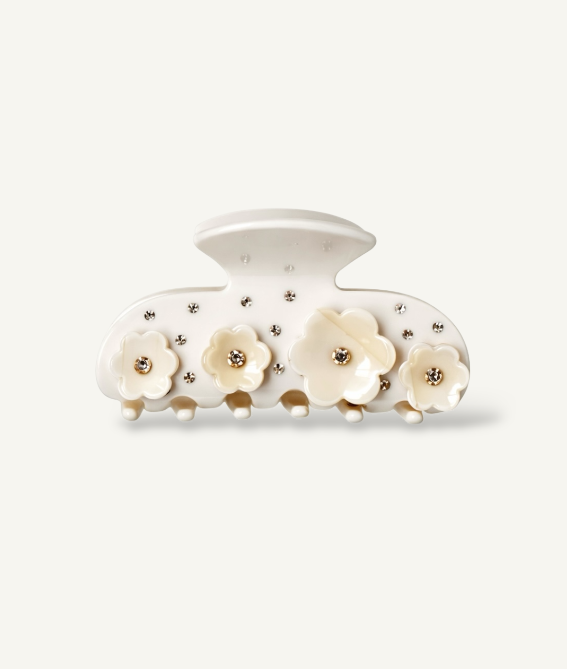 Spring haarclip - Creme