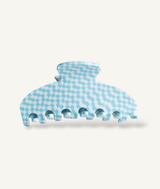 Essential haarclip - Checkered blauw